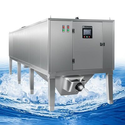 Mua 53.8kw Refrigerating Capacity Freshwater Flake Ice Machine with 1.5-2.5mm Ice Thickness and 500KG Storage Capacity online manufacture